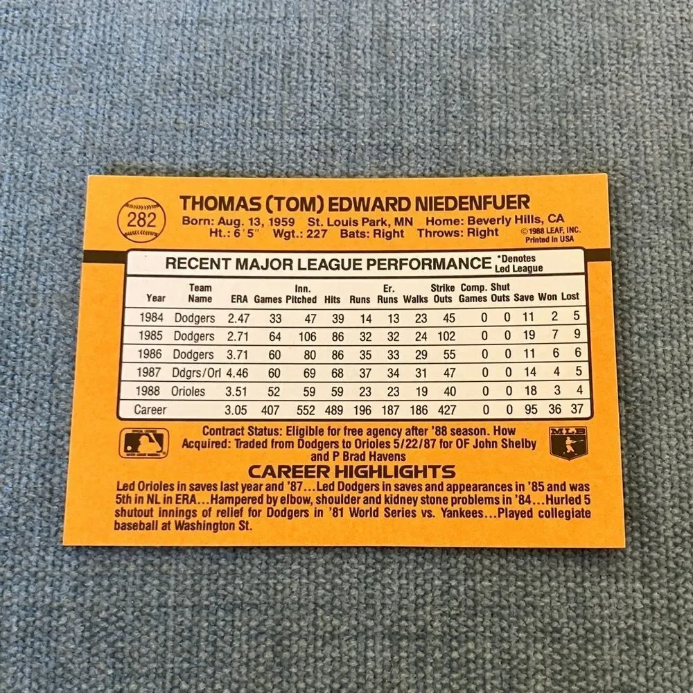 1989 Donruss Baltimore Orioles Baseball Card Trading Card